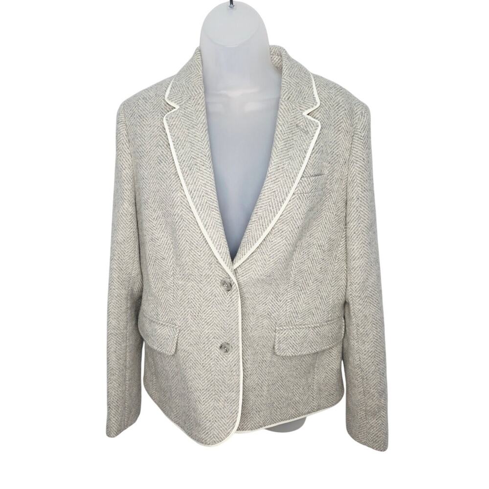 Vineyard Vines Wool Herringbone Blazer Womens 10 Preppy Academia Jacket